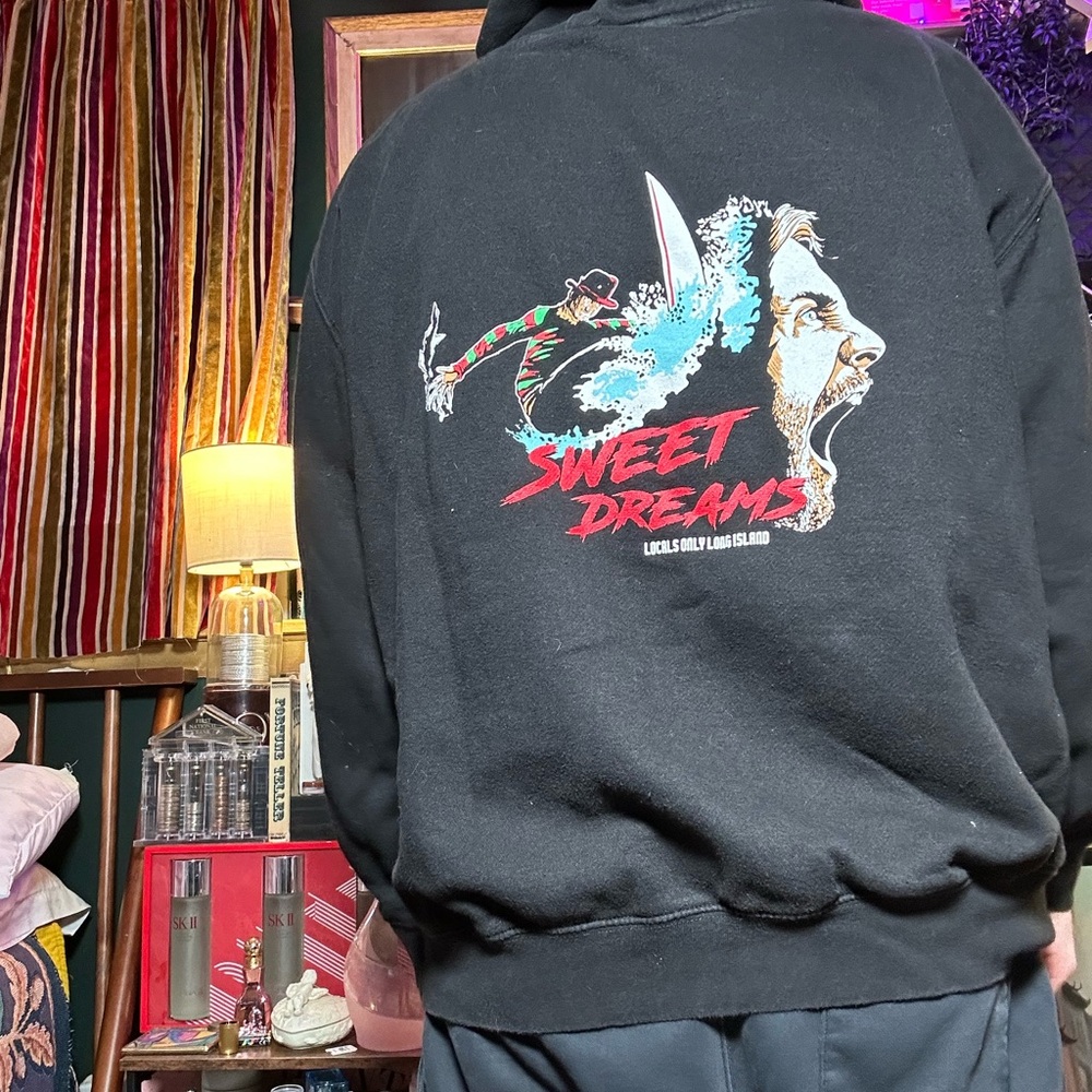 Locals only longisland hoodie Freddie kruger Black Hoodie - Picture 4 of 8